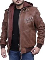 Men’s Brown Distressed Leather Jacket