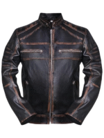Vintage Biker Racer Leather Jacket