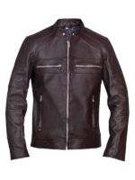 Cafe Biker Real Leather Jacket