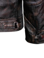 Distressed Biker Leather Jacket