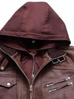 Men’s Brown Distressed Biker Jacket