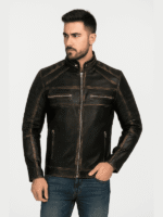 Men’s Vintage Biker Racer Leather Jacket