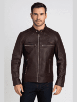 Men’s Cafe Racer Biker Real Leather Jacket