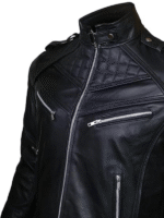 All Black Biker Leather Jacket