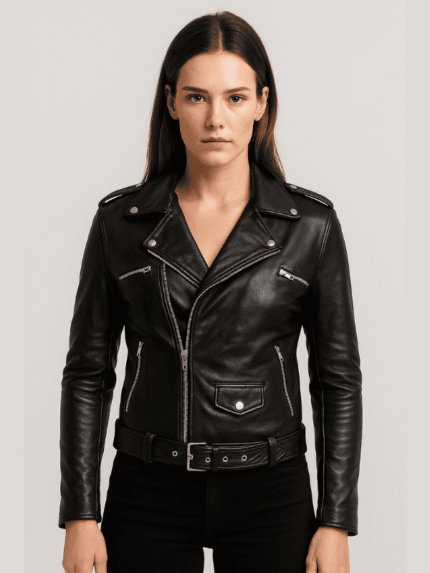 Women’s Black Biker Real Leather Jacket