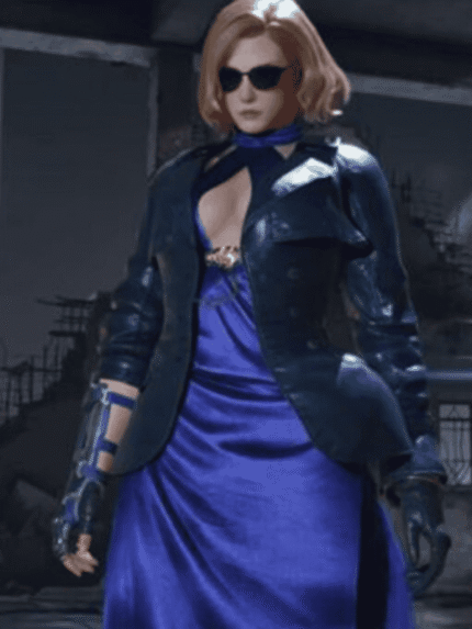 Game Tekken 8 Nina Williams Black Leather Blazer