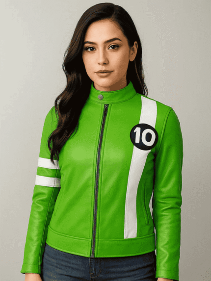 Women Ben 10 Alien Swarm Leather Jacket