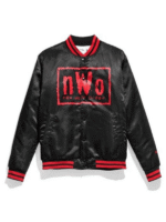 Black Bomber NWO Red Logo Varsity Jacket