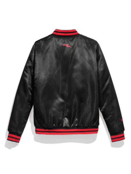 Black NWO Red Logo Varsity Jacket