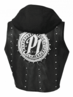 AJ Styles Black Leather Hooded Vest