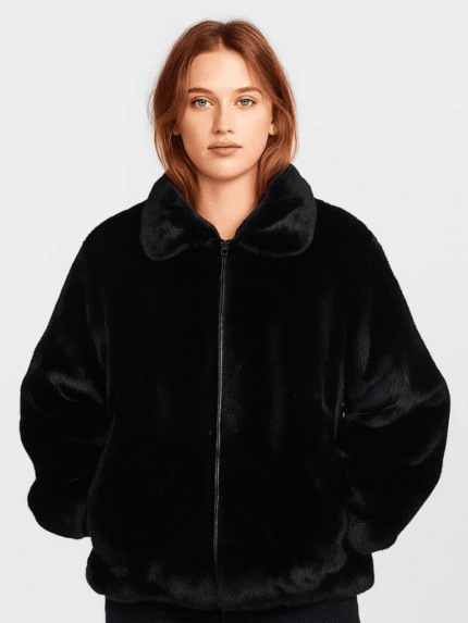 Women's Black Real Mink Fur Jacket