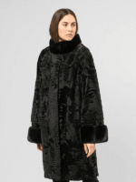 Women's Black Dressy Astrakhan Fur Jacket