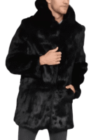 Black Rabbit Fur Jacket