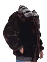 Brown Mouton Fur Bomber Jacket