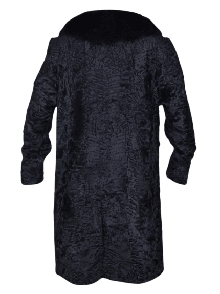 Black Persian Lamb Fur Long Coat