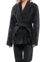 Women’s Astrakhan Fur Coat with Belt