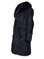 Black Persian Lamb Fur Long Coat