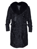 Black Persian Lamb Fur Long Coat