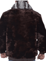 Men's Brown Mouton Bomber Jacket