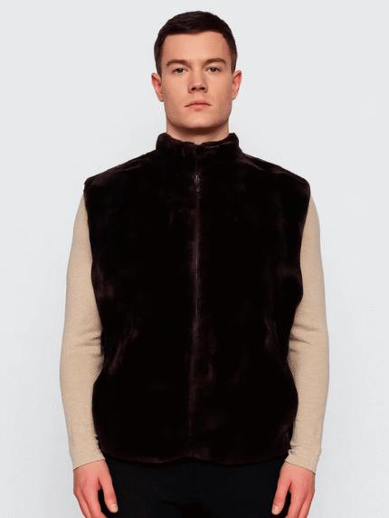 Men's Brown Mouton Fur Vest