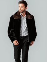 Men's Black Luxury Real Mink Fur Coat