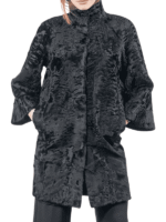 Genuine Black Astrakhan Fur Coat
