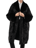 Women's Black Astrakhan Fur Coat