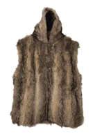 Genuine Coyote Fur Vest with Hood