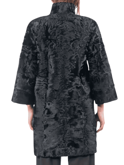 Women's Black Astrakhan Fur Coat
