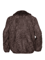 Brown Lamb Fur Bomber Jacket