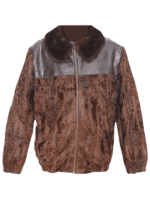 Light Brown Persian Lamb Fur Bomber Jacket