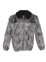 Persian Lamb Fur Bomber Jacket with Leather Trim