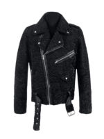Black Persian Lamb Fur Biker Jacket