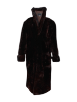 Mouton Long Fur Coat with Mink Fur