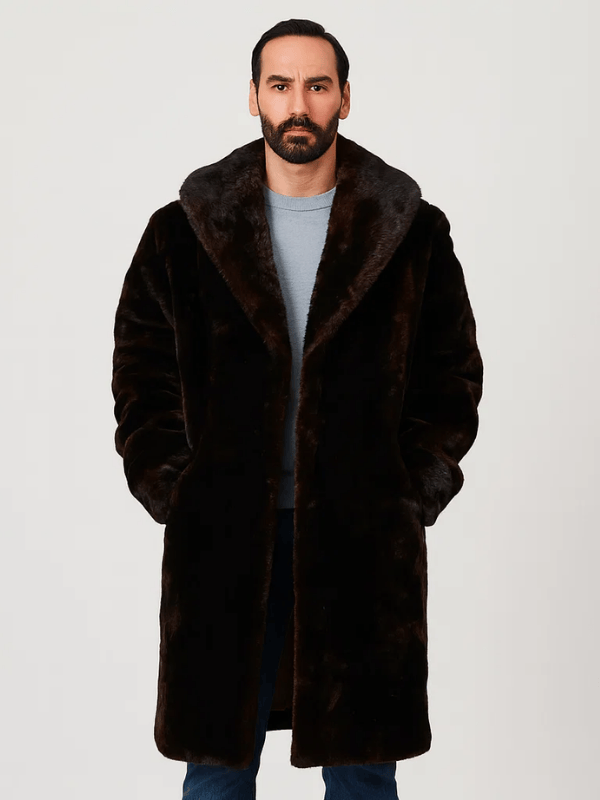 The Jasperz wear Men's Mouton Long Fur Coat with Mink Fur