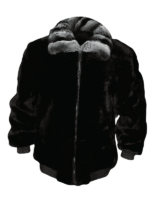 Mink Fur Bomber Jacket with Chinchilla Collar