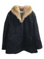 Real Astrakhan Jacket with Cream Mink Fur Collar