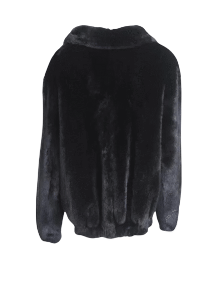 Black Mink Fur Bomber Jacket