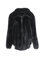Luxury Black Mink Fur Bomber Jacket