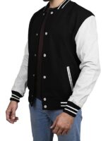 Men's Varsity Jacket With White Sleeves