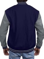 Men's Varsity Jacket With Grey Sleeves