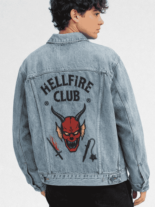 Jasperz Wear- Stranger Things (1) Stranger Things Hellfire Club Denim Jacket