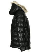 Men's Black Jeremiah Puffer Leather Jacket