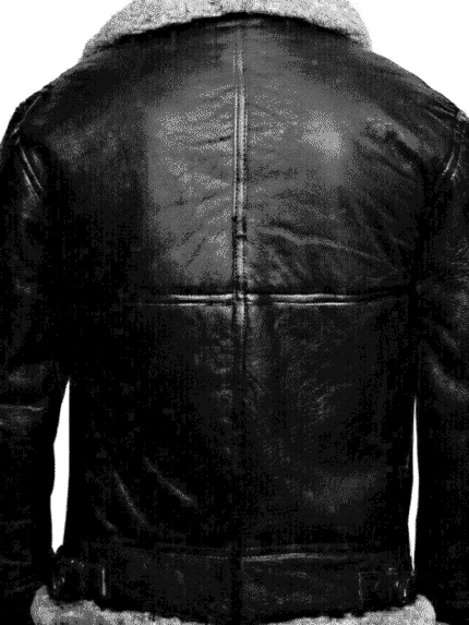 Men's Black Leather B3 Bomber Jacket