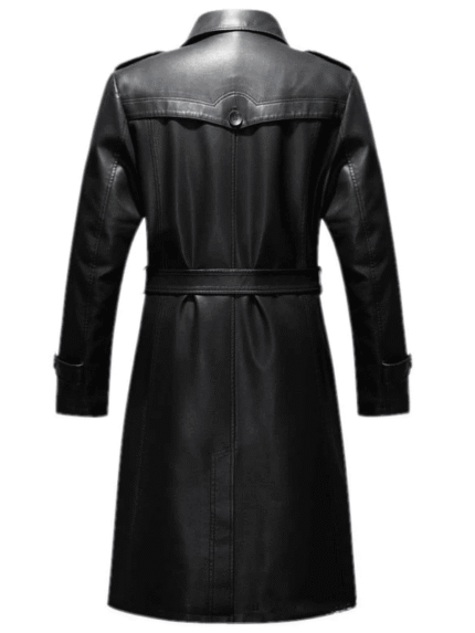 Genuine Full Leather Parka Trench Coat