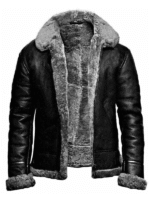 Black Leather Flying B3 Bomber Jacket