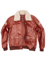 Men's US Flag Flight Pilot Leather Jacket