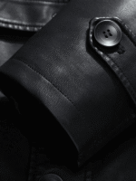 Men's Genuine Full Leather Parka Trench Coat