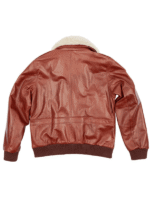 Chocolate US Flag Flight Pilot Leather Jacket