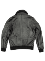 Black US Flag Flight Pilot Leather Jacket